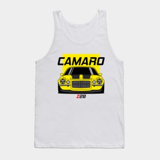 Front Racing Yellow Camaro Z 28 Tank Top